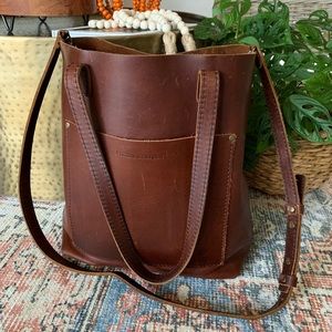Portland Leather crossbody tote